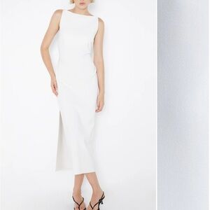 Bec + Bridge White Bridal Midi Dress Sleeveless Be Mine Tuck Dress US size 6